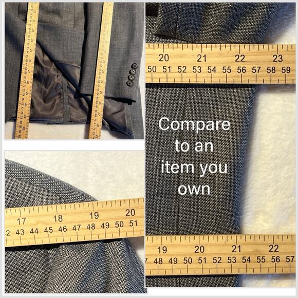 Ralph Lauren Blazer 42L Dove Gray - Blue Linen Blend Basket Weave Jacket - Picture 9 of 12